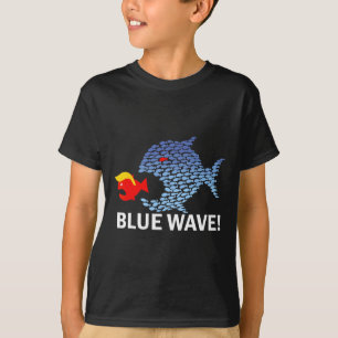 Blue Wave 2024 Funny Big Fish Eat Little Fish Trum T-shirt
