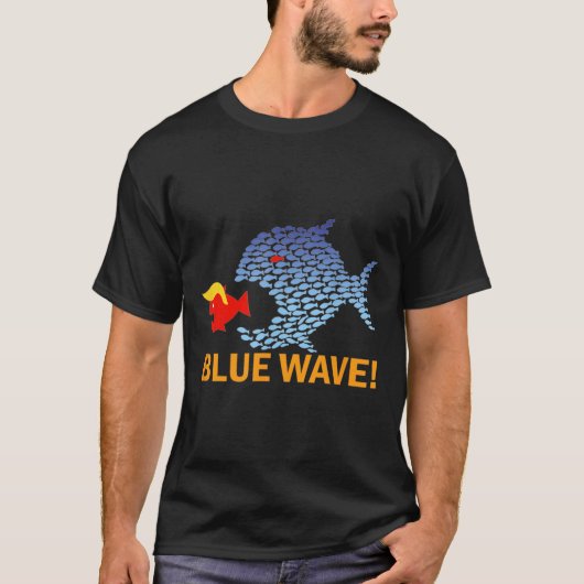 Blue Wave 2024 Funny Big Fish Eat Little Fish Trum T-shirt (Voorkant)