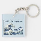 Blue Wave 2024 - haal uit de stemming sleutelhange Sleutelhanger (Achterkant)