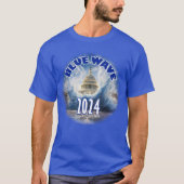 Blue Wave 2024 stemmen Democratisch T-shirt (Voorkant)
