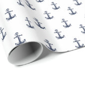 Blue Wave Anchor Navy/Wht ID836 Cadeaupapier (Rol Hoek)