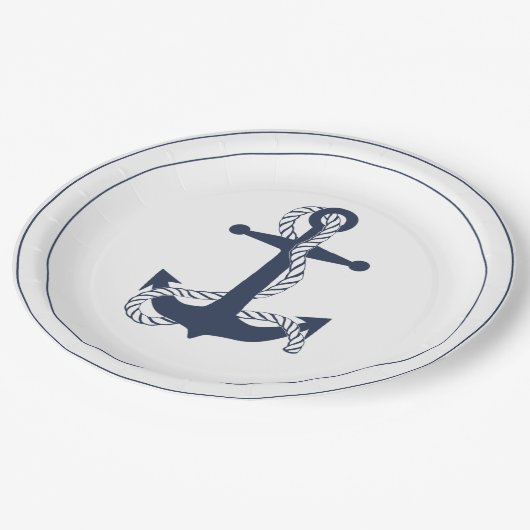 Blue Wave Anchor Navy/Wht ID836 Papieren Bordje (Gekanteld)
