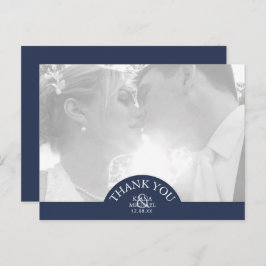 Blue Wave Anchor Wedding Bedankt, ID836 Aankondigingskaart