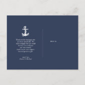 Blue Wave Anchor Wedding Bedankt, ID836 Aankondigingskaart (Achterkant)
