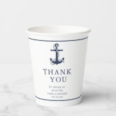 Blue Wave Anchor Wedding Bedankt V2 ID836 Papieren Bekers (Achterkant)