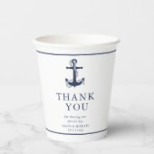 Blue Wave Anchor Wedding Bedankt V2 ID836 Papieren Bekers (Voorkant)