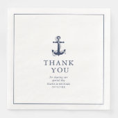 Blue Wave Anchor Wedding Bedankt V2 ID836 Servet (Voorkant)