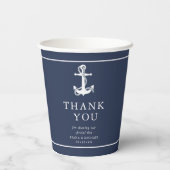 Blue Wave Anchor Wedding Bedankt V3 ID836 Papieren Bekers (Achterkant)