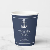Blue Wave Anchor Wedding Bedankt V3 ID836 Papieren Bekers (Voorkant)
