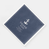 Blue Wave Anchor Wedding Bedankt V3 ID836 Servet (Hoek)