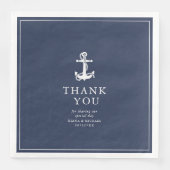 Blue Wave Anchor Wedding Bedankt V3 ID836 Servet (Voorkant)