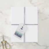 Blue Wave Anchor Wedding Bedankt Wave ID836 Cadeaulabel (Met Touw)