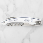 Blue Wave Anchor Wedding Best Man Bl/Wht ID836 Kurkentrekker (Achterkant)