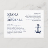 Blue Wave Anchor Wedding Details Navy/WHT ID836 Informatiekaartje (Voorkant)