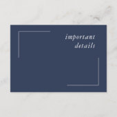 Blue Wave Anchor Wedding Details WHT/Navy ID836 Informatiekaartje (Achterkant)