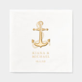 Blue Wave Anchor Wedding ID836 Folie Servetten (Voorkant)