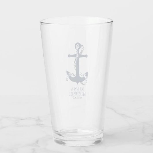 Blue Wave Anchor Wedding ID836 Glas (Achterkant)
