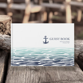 Blue Wave Anchor Wedding ID836 Guest Book Gastenboek