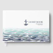 Blue Wave Anchor Wedding ID836 Guest Book Gastenboek (Voorkant)