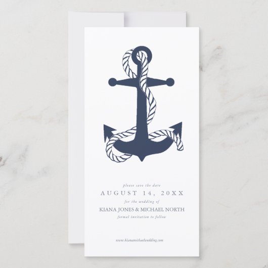 Blue Wave Anchor Wedding ID836 Save The Date (Voorkant)