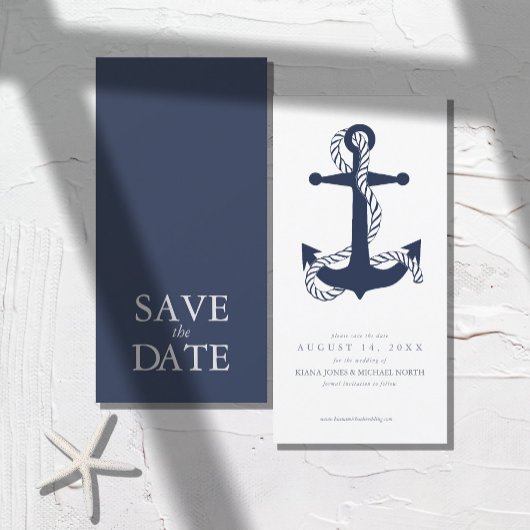 Blue Wave Anchor Wedding ID836 Save The Date