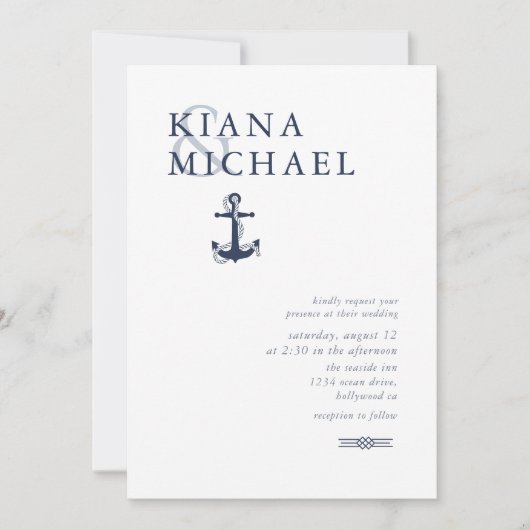 Blue Wave Anchor Wedding Navy/Wht ID836 (Voorkant)