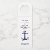 Blue Wave Anchor Wedding Navy/Wht ID836 Flessenhanger (Voorkant)