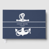 Blue Wave Anchor Wedding V2 WHT/Navy ID836 Gastenboek (Voorkant)