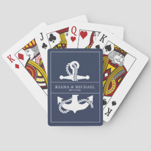 Blue Wave Anchor Wedding V2 WHT/Navy ID836 Pokerkaarten