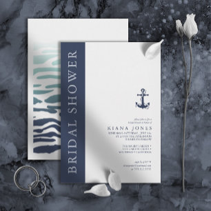 Blue Wave Anchor Wedding Vrijgezellenfeest ID836 Kaart