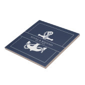 Blue Wave Anchor Wedding Wht/Navy ID836 Tegeltje (Zijkant)
