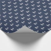 Blue Wave Anchor Wht/Navy ID836 Cadeaupapier (Hoek)