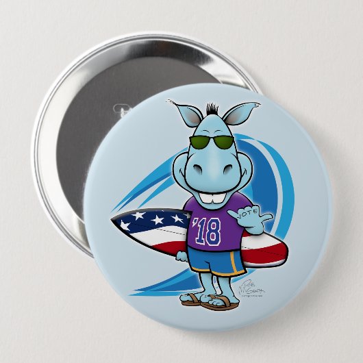 Blue Wave BIG BLUE Button (Voorkant /achterkant)