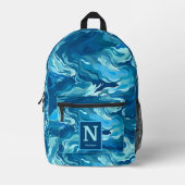 Blue Wave Camouflage Monogram Rugzak (Voorkant)