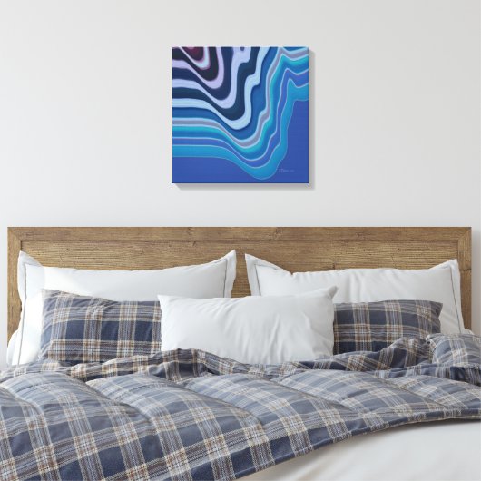 Blue Wave Canvas Afdruk (Insitu (Slaapkamer))