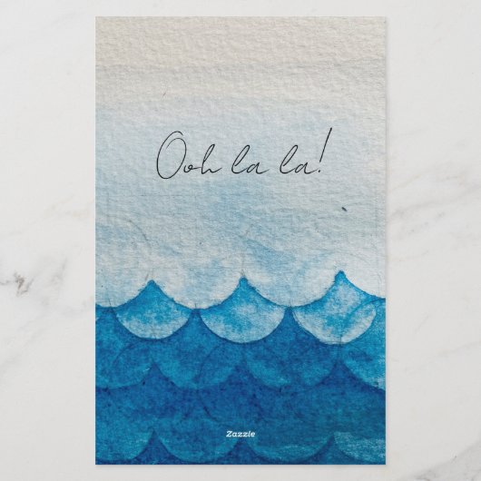 Blue Wave Card Briefpapier (Achterkant)