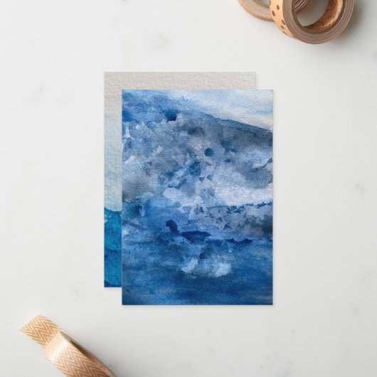 Blue Wave Card Notitiekaartje (Voorkant / Achterkant in situ)