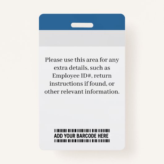Blue Wave Custom Medewerker ID Badge (Achterkant)