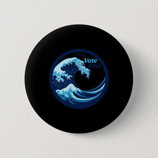 Blue Wave Democraten Kamala Harris Verkiezingsdag Ronde Button 5,7 Cm (Voorkant)