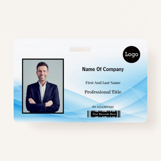 Blue Wave Design foto-ID Badge (Voorkant)