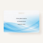 Blue Wave Design foto-ID Badge (Achterkant)