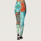 BLUE WAVE DESIGNER COLLAGE LEGGINGS (Achterkant)