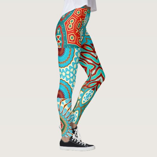 BLUE WAVE DESIGNER COLLAGE LEGGINGS (Rechts)