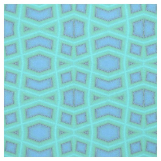 Blue Wave Diamond Geometric Print Pattern Fabric Stof (Swatch)