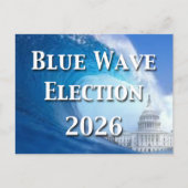 Blue Wave Election 2026 Briefkaart (Voorkant)