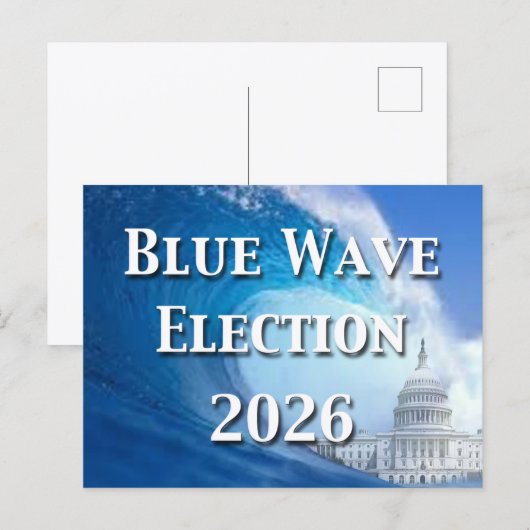 Blue Wave Election 2026 Briefkaart (Voorkant / Achterkant)