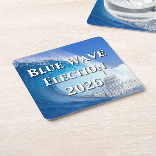 Blue Wave Election 2026 Kartonnen Onderzetters (Schuin)