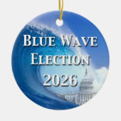Blue Wave Election 2026 Keramisch Ornament (Voorkant)