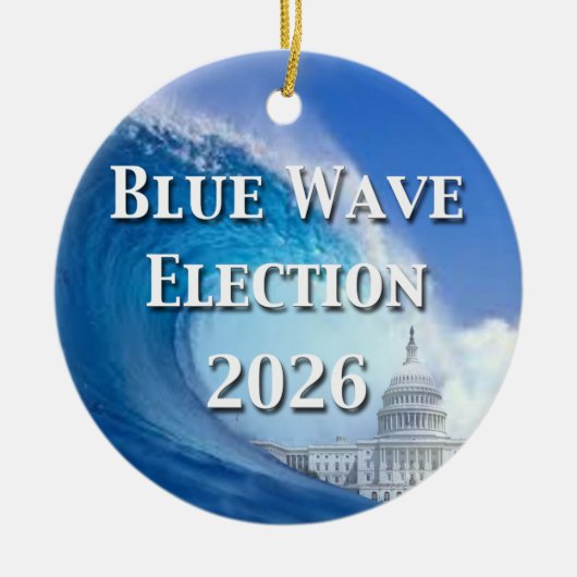 Blue Wave Election 2026 Keramisch Ornament (Voorkant)