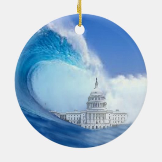 Blue Wave Election 2026 Keramisch Ornament (Achterkant)